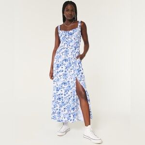 HOLLISTER SOFIA SIDE-SMOCKED MAXI DRESS